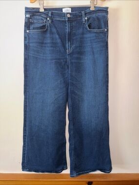 Citizens of Humanity Lyra Wide Leg Crop Clean Hem Dakota Wash Jeans Size 31